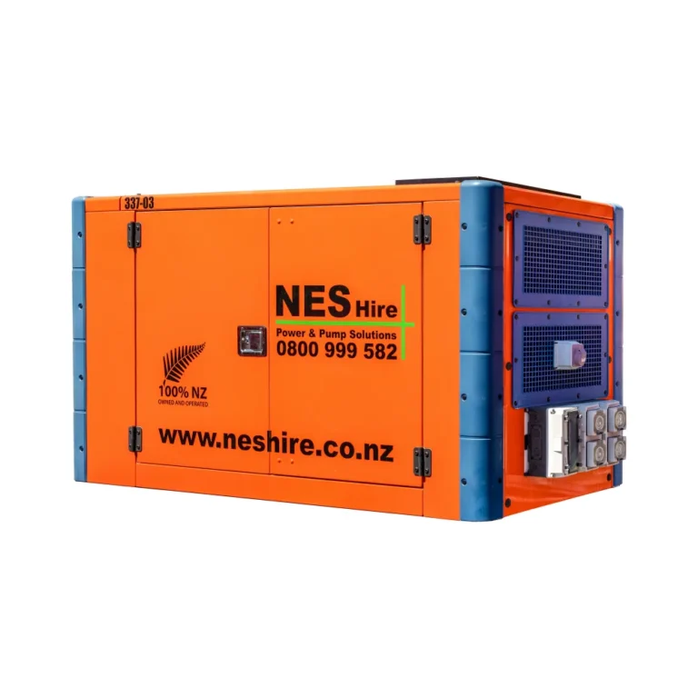 NES Hire offers a 30kVA diesel powered generator for hire, delivering 400V at 50Hz with 43A output.